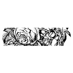 Roses Bouquet Flowers Sketch Oblong Satin Scarf (16  X 60 ) by Modalart