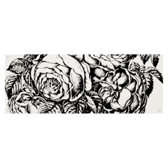 Roses Bouquet Flowers Sketch Banner And Sign 8  X 3  by Modalart