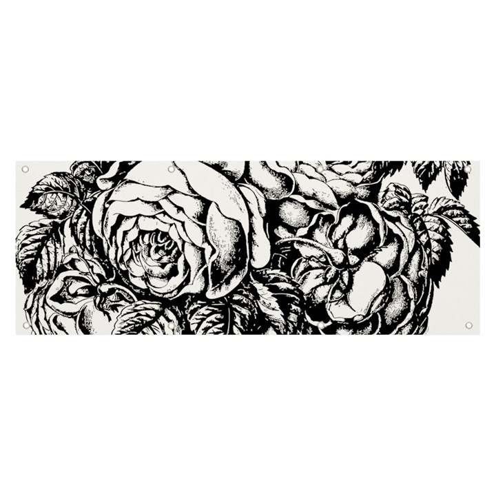 Roses Bouquet Flowers Sketch Banner and Sign 8  x 3 