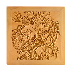 Roses Bouquet Flowers Sketch Wood Photo Frame Cube by Modalart