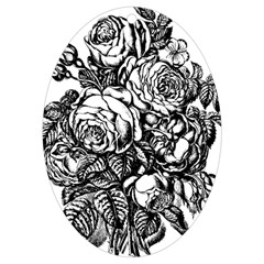 Roses Bouquet Flowers Sketch Uv Print Acrylic Ornament Oval by Modalart