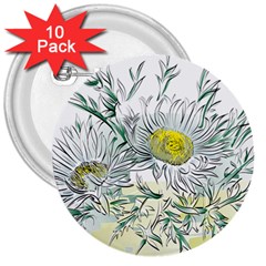 Thistle Alpine Flower Flower Plant 3  Buttons (10 Pack)  by Modalart