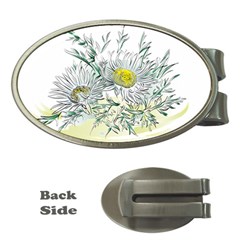 Thistle Alpine Flower Flower Plant Money Clips (oval)  by Modalart