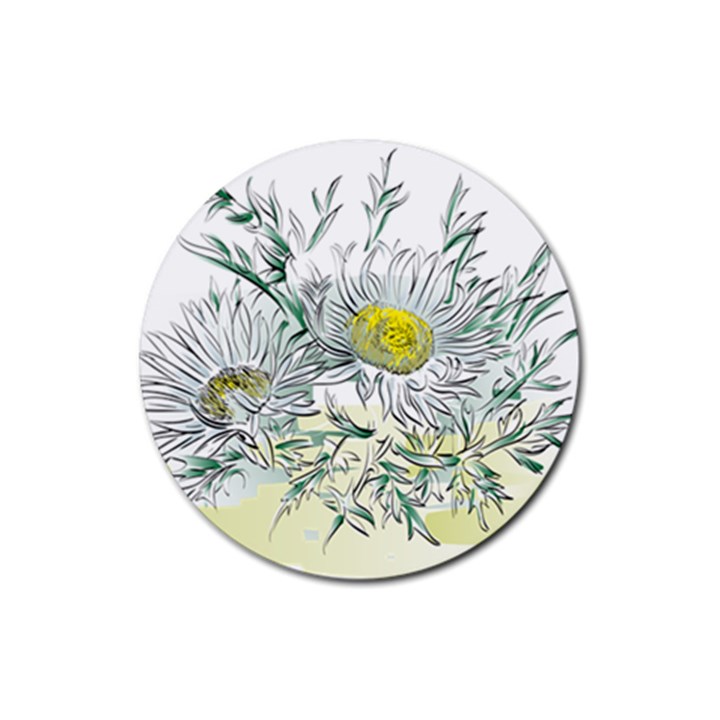 Thistle Alpine Flower Flower Plant Rubber Coaster (Round)