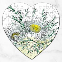 Thistle Alpine Flower Flower Plant Jigsaw Puzzle (heart) by Modalart