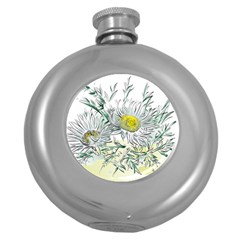 Thistle Alpine Flower Flower Plant Round Hip Flask (5 Oz) by Modalart