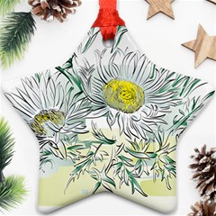 Thistle Alpine Flower Flower Plant Star Ornament (two Sides) by Modalart