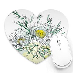 Thistle Alpine Flower Flower Plant Heart Mousepad by Modalart