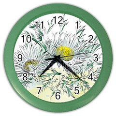 Thistle Alpine Flower Flower Plant Color Wall Clock by Modalart