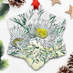 Thistle Alpine Flower Flower Plant Snowflake Ornament (two Sides) by Modalart