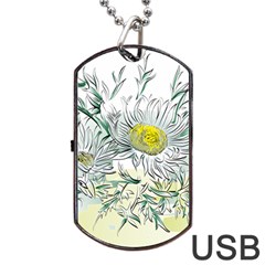 Thistle Alpine Flower Flower Plant Dog Tag Usb Flash (two Sides) by Modalart