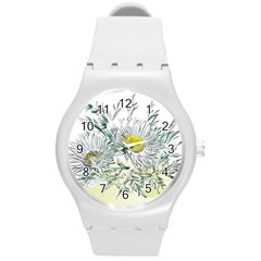 Thistle Alpine Flower Flower Plant Round Plastic Sport Watch (m) by Modalart