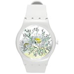 Thistle Alpine Flower Flower Plant Round Plastic Sport Watch (M) Front