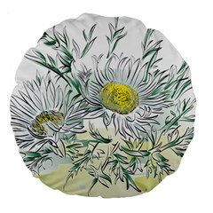 Thistle Alpine Flower Flower Plant Large 18  Premium Round Cushions by Modalart