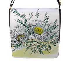 Thistle Alpine Flower Flower Plant Flap Closure Messenger Bag (l) by Modalart