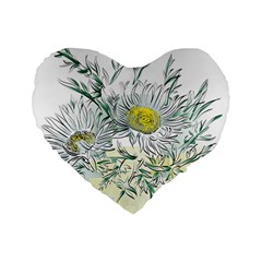 Thistle Alpine Flower Flower Plant Standard 16  Premium Flano Heart Shape Cushions by Modalart