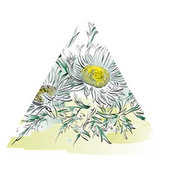 Thistle Alpine Flower Flower Plant Wooden Puzzle Triangle by Modalart