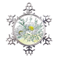 Thistle Alpine Flower Flower Plant Metal Large Snowflake Ornament by Modalart