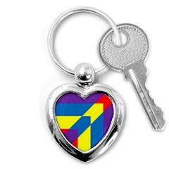 Colorful Red Yellow Blue Purple Key Chain (heart) by Grandong