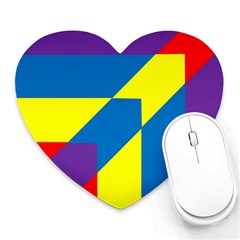 Colorful Red Yellow Blue Purple Heart Mousepad by Grandong