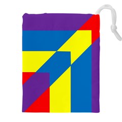 Colorful Red Yellow Blue Purple Drawstring Pouch (5xl) by Grandong