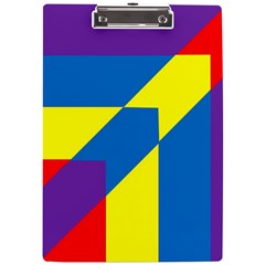 Colorful Red Yellow Blue Purple A4 Acrylic Clipboard