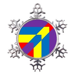 Colorful Red Yellow Blue Purple Metal Large Snowflake Ornament by Grandong