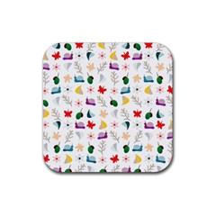 Snail Butterfly Pattern Seamless Rubber Coaster (square) by Bedest