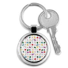 Snail Butterfly Pattern Seamless Key Chain (round) by Bedest