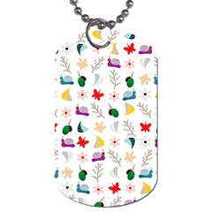 Snail Butterfly Pattern Seamless Dog Tag (two Sides) by Bedest