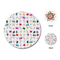 Snail Butterfly Pattern Seamless Playing Cards Single Design (round)