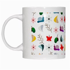 Snail Butterfly Pattern Seamless White Mug by Bedest