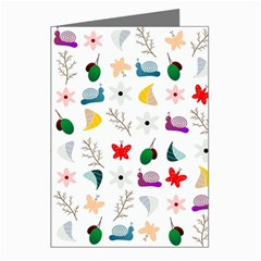 Snail Butterfly Pattern Seamless Greeting Cards (pkg Of 8) by Bedest