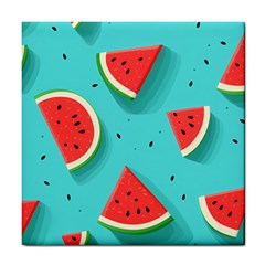 Watermelon Fruit Slice Tile Coaster by Bedest