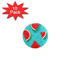 Watermelon Fruit Slice 1  Mini Magnet (10 Pack)  by Bedest