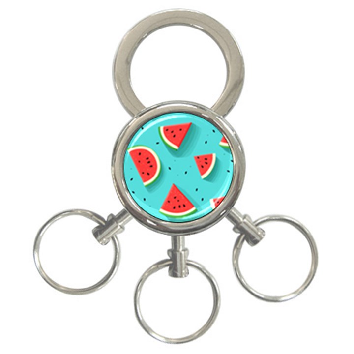 Watermelon Fruit Slice 3-Ring Key Chain