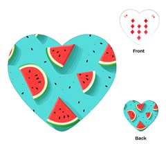 Watermelon Fruit Slice Playing Cards Single Design (heart) by Bedest