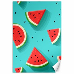 Watermelon Fruit Slice Canvas 12  X 18  by Bedest