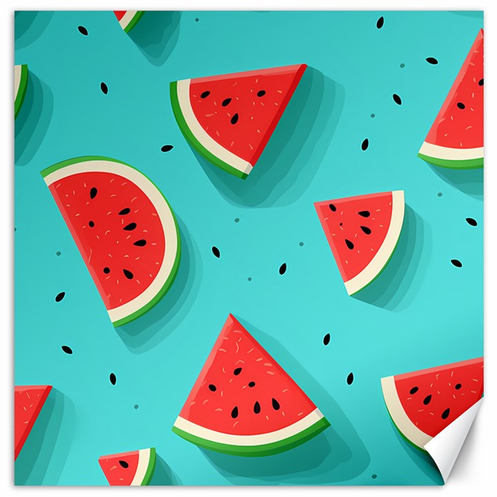 Watermelon Fruit Slice Canvas 16  x 16 