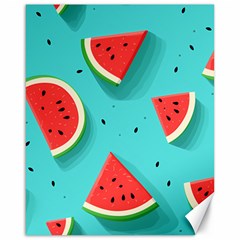 Watermelon Fruit Slice Canvas 16  X 20  by Bedest