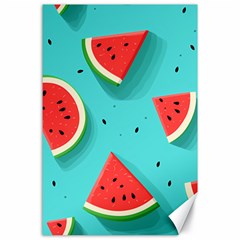 Watermelon Fruit Slice Canvas 24  X 36  by Bedest