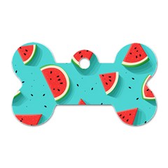 Watermelon Fruit Slice Dog Tag Bone (one Side) by Bedest