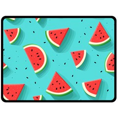 Watermelon Fruit Slice Fleece Blanket (large) by Bedest