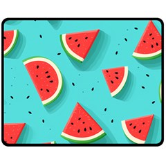 Watermelon Fruit Slice Fleece Blanket (medium) by Bedest