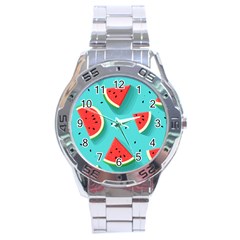 Watermelon Fruit Slice Stainless Steel Analogue Watch by Bedest