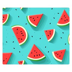 Watermelon Fruit Slice Two Sides Premium Plush Fleece Blanket (small) by Bedest