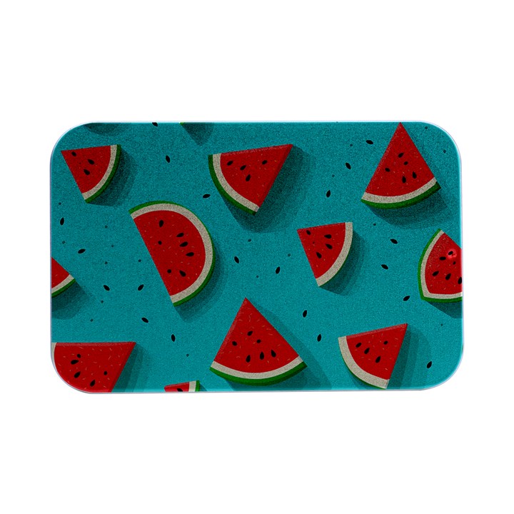 Watermelon Fruit Slice Open Lid Metal Box (Silver)  