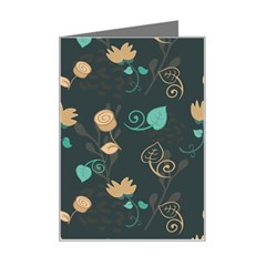 Flower Leaves Pattern Seamless Mini Greeting Card by Bedest