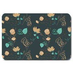 Flower Leaves Pattern Seamless Large Doormat by Bedest