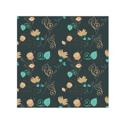 Flower Leaves Pattern Seamless Square Satin Scarf (30  X 30 )